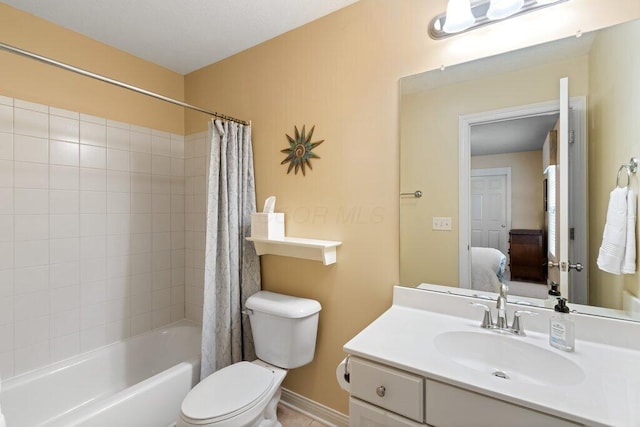 345 Quarter Way, Delaware, OH 43015 - full bathroom featuring shower / tub combo, toilet, vanity, connected bathroom, and baseboards