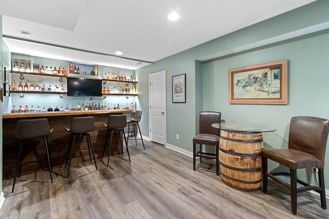 345 Quarter Way, Delaware, OH 43015 - indoor dry bar with wood finished floors, recessed lighting, and baseboards