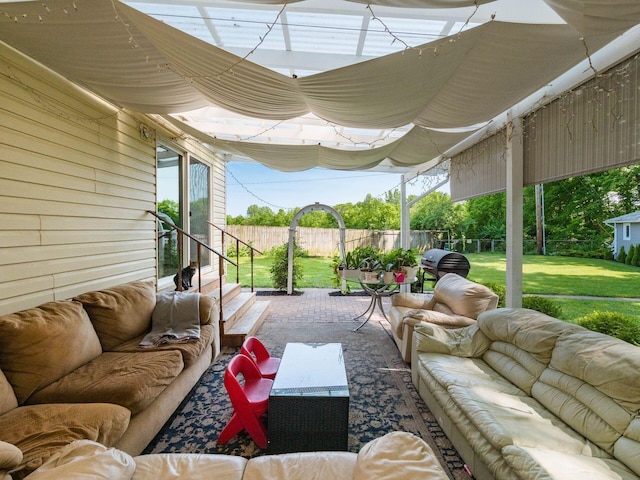 2073 Jeffey Dr, Hilliard, OH 43026 - view of patio / terrace featuring an outdoor hangout area and entry steps