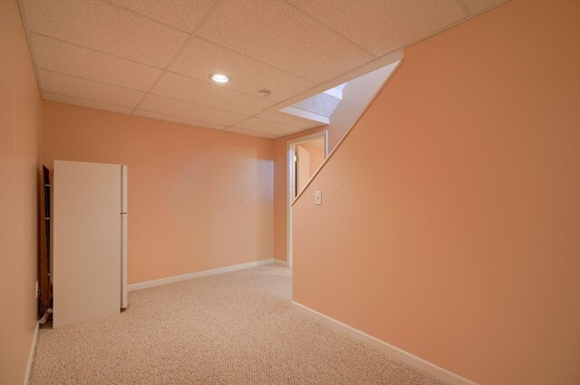 1300 Sotherby Xing, Lewis Center, OH 43035 - finished below grade area with carpet, recessed lighting, baseboards, and a drop ceiling