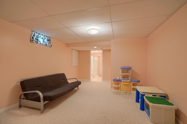 1300 Sotherby Xing, Lewis Center, OH 43035 - living area featuring carpet, a drop ceiling, and baseboards