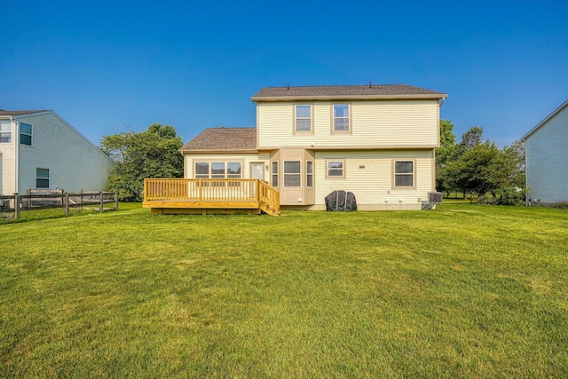 1300 Sotherby Xing, Lewis Center, OH 43035 - rear view of house with a deck and central AC unit