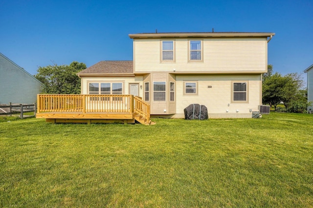 1300 Sotherby Xing, Lewis Center, OH 43035 - rear view of property featuring a wooden deck and cooling unit