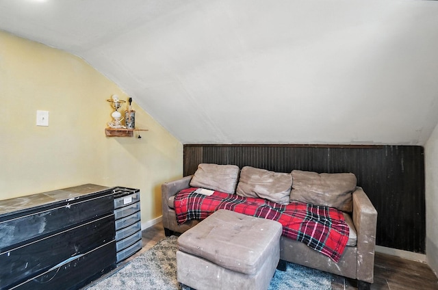 1106 E Walnut St, Lancaster, OH 43130 - bedroom with vaulted ceiling and wood finished floors