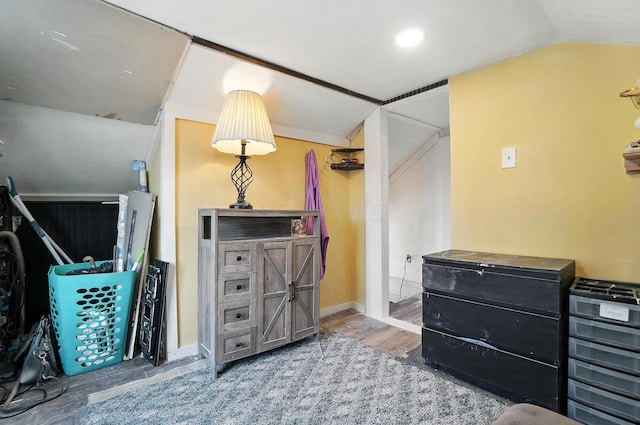 1106 E Walnut St, Lancaster, OH 43130 - bedroom featuring wood finished floors and vaulted ceiling