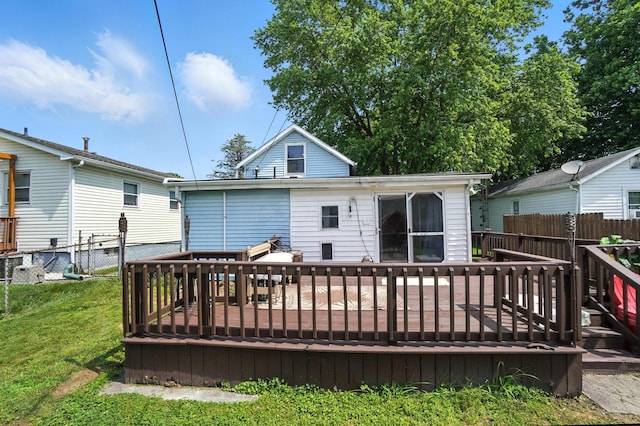 1106 E Walnut St, Lancaster, OH 43130 - back of house featuring a wooden deck