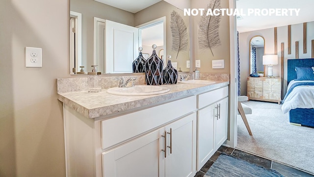 904 Allegro Dr, Reynoldsburg, OH 43068 - bathroom featuring ensuite bath, double vanity, and tile patterned flooring