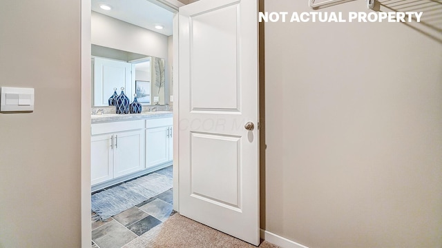 904 Allegro Dr, Reynoldsburg, OH 43068 - bathroom featuring vanity and baseboards