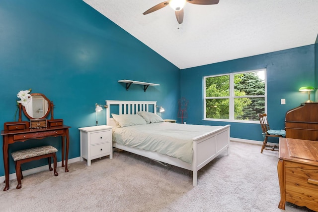 302 Streamwater Ct, Blacklick, OH 43004 - carpeted bedroom featuring vaulted ceiling, baseboards, and ceiling fan