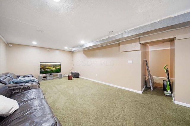 7619 Rippingale St, Blacklick, OH 43004 - carpeted living room featuring baseboards and recessed lighting
