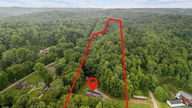 5895 Swartz Mill Rd SE, Sugar Grove, OH 43155 - aerial view of property's location featuring a forest and property boundaries highlighted