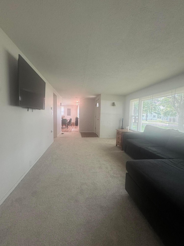 53 State St, Jeffersonville, OH 43128 - carpeted living area with a textured ceiling