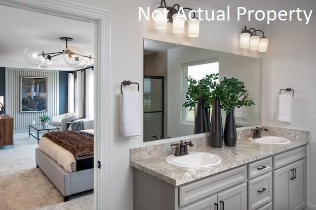 3323 Tender Ave Lot 7165, Powell, OH 43065 - full bathroom with a chandelier and double vanity