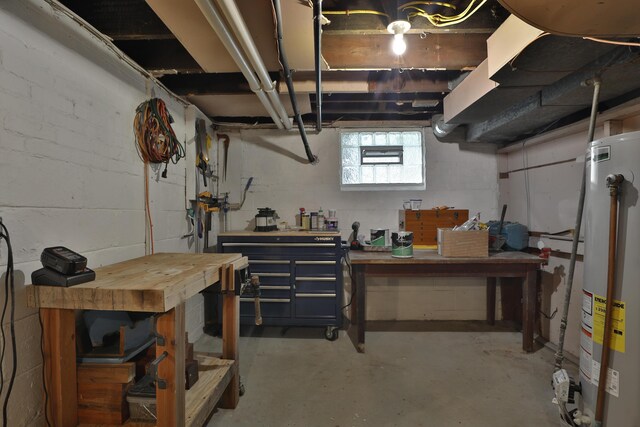 203 Winthrop Rd, Columbus, OH 43214 - basement with a workshop area and water heater