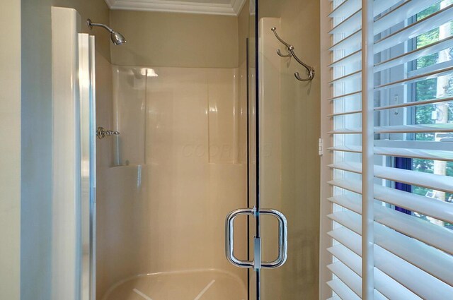 651 S 6th St, Columbus, OH 43206 - bathroom with ornamental molding and a shower stall