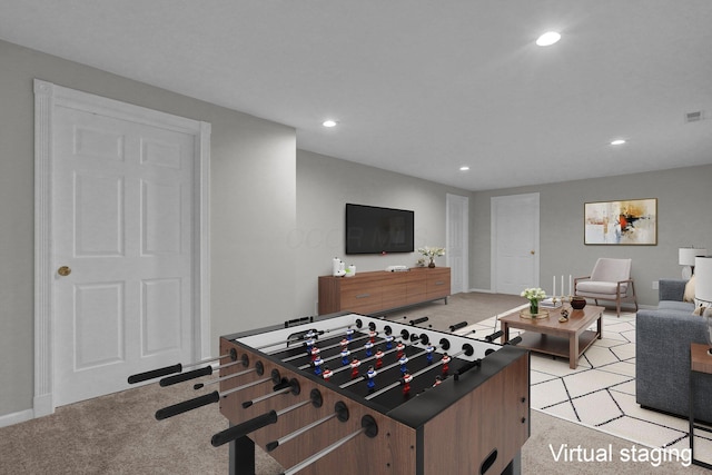 6233 Coonpath Rd NW, Carroll, OH 43112 - rec room featuring recessed lighting and light carpet