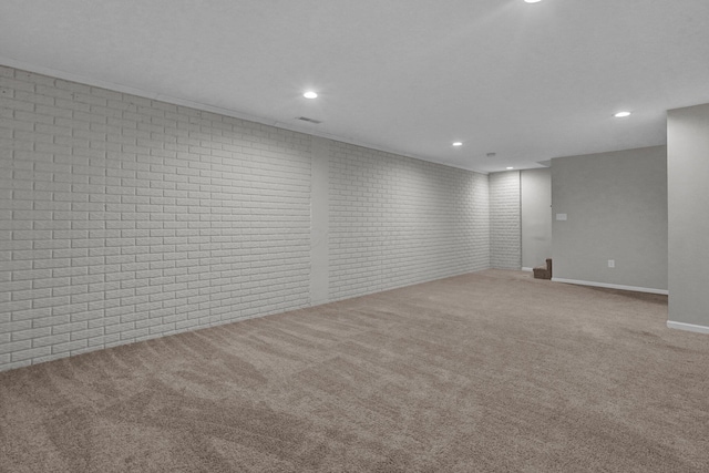 6233 Coonpath Rd NW, Carroll, OH 43112 - carpeted spare room featuring recessed lighting and brick wall