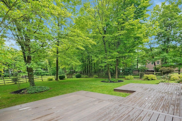 6233 Coonpath Rd NW, Carroll, OH 43112 - deck featuring a fenced backyard and view of scattered trees