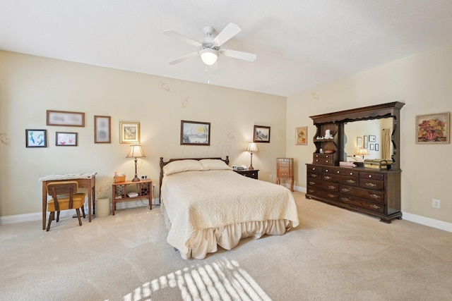 5337 Teresas Trl, Galena, OH 43021 - bedroom with light colored carpet, baseboards, and a ceiling fan
