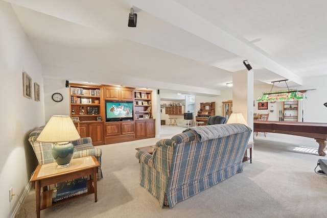 5337 Teresas Trl, Galena, OH 43021 - living room with light colored carpet and pool table