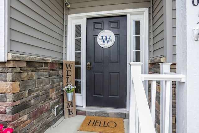 765 Huntley Ave, Logan, OH 43138 - property entrance featuring stone siding