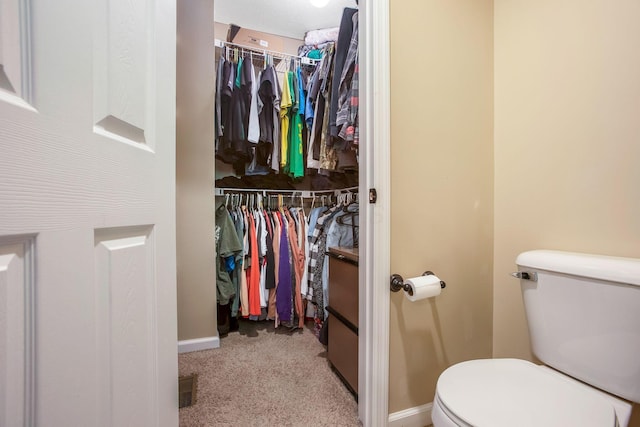 765 Huntley Ave, Logan, OH 43138 - bathroom with toilet, a spacious closet, and baseboards