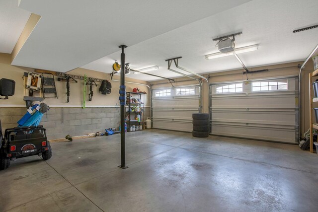 765 Huntley Ave, Logan, OH 43138 - garage with concrete block wall and a garage door opener