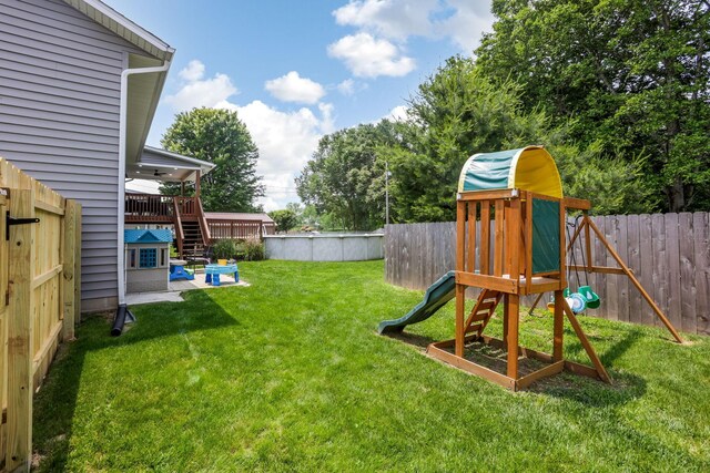765 Huntley Ave, Logan, OH 43138 - view of yard featuring a playground and stairway