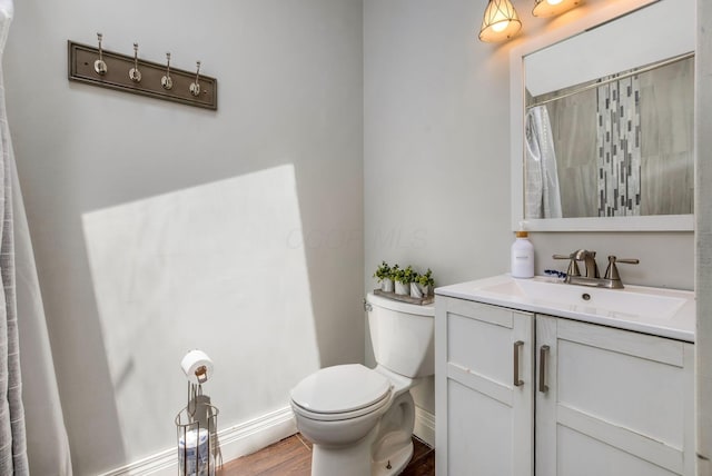 26110 Big Pine Rd, Rockbridge, OH 43149 - full bathroom featuring vanity, wood finished floors, and a shower with curtain