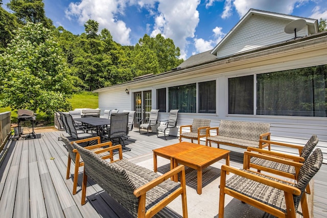 26110 Big Pine Rd, Rockbridge, OH 43149 - deck featuring outdoor dining area and outdoor lounge area