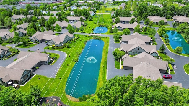 4298 Bridgeside Pl, New Albany, OH 43054 - aerial perspective of suburban area featuring a large body of water