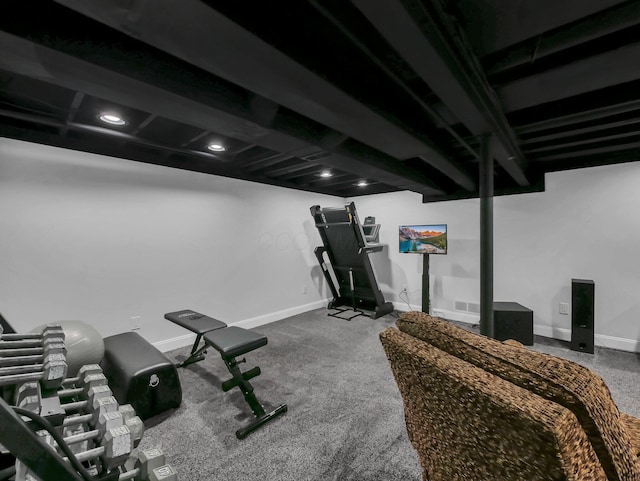 2908 Torrey Pines Dr, Pickerington, OH 43147 - workout area with carpet and baseboards