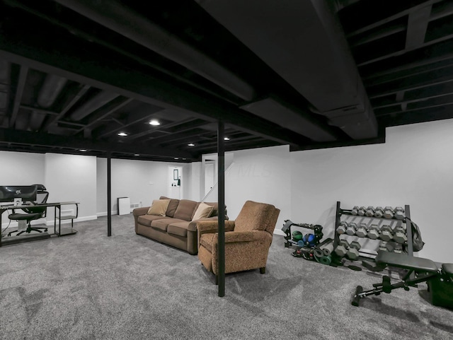2908 Torrey Pines Dr, Pickerington, OH 43147 - living area with an office area and carpet flooring