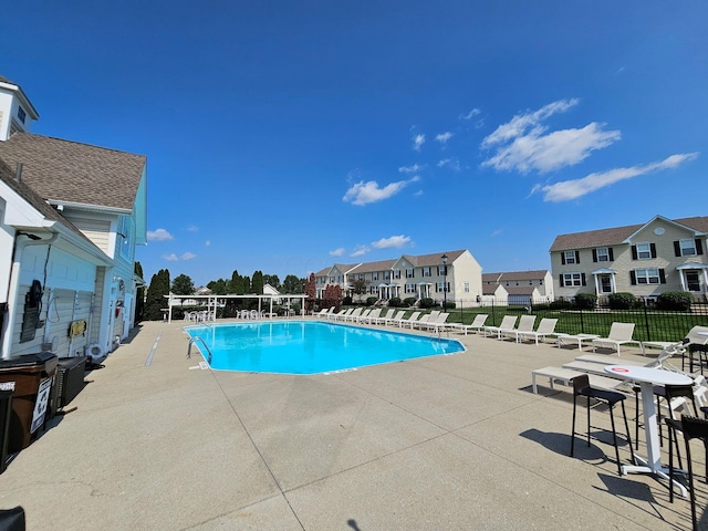 5801 Bridgehampton Dr, New Albany, OH 43054 - community pool featuring a patio area and a residential view