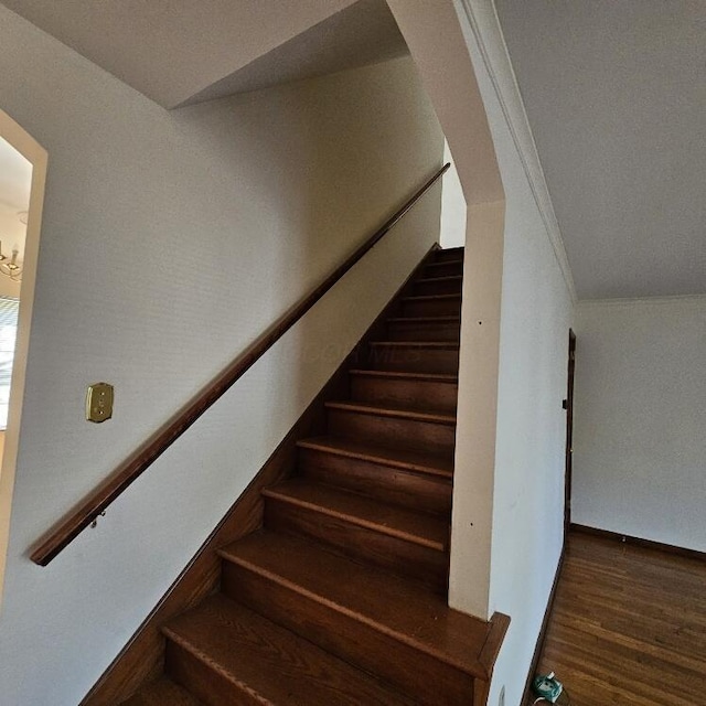 2325 E Livingston Ave, Columbus, OH 43209 - staircase with wood finished floors and baseboards