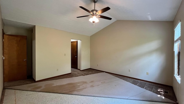 624 Village Park Dr, Powell, OH 43065 - unfurnished bedroom featuring carpet flooring, lofted ceiling, and ceiling fan