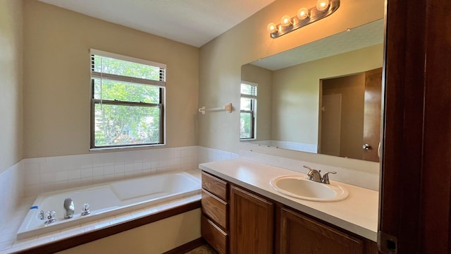 624 Village Park Dr, Powell, OH 43065 - full bathroom with vanity, healthy amount of natural light, and a bath