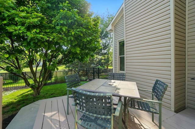 583 Marhurst Ct, Galloway, OH 43119 - wooden terrace featuring outdoor dining space