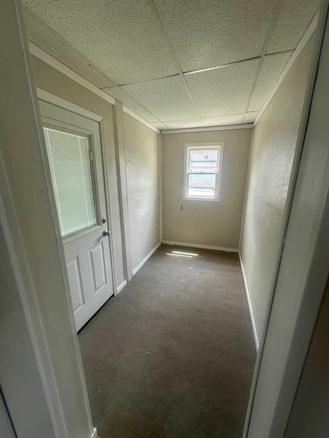 600 N Maple St, Lancaster, OH 43130 - carpeted empty room featuring a drop ceiling and baseboards