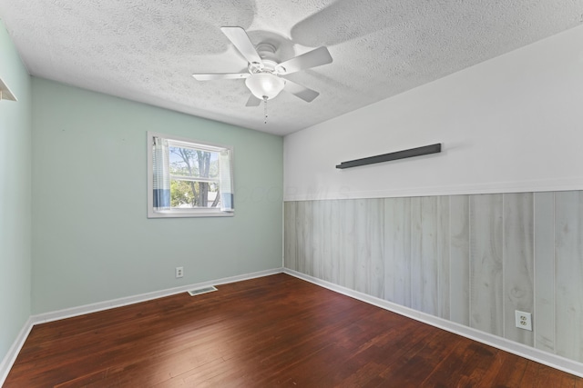 2147 Summit View Rd, Powell, OH 43065 - empty room featuring wood-type flooring, ceiling fan, baseboards, and a textured ceiling
