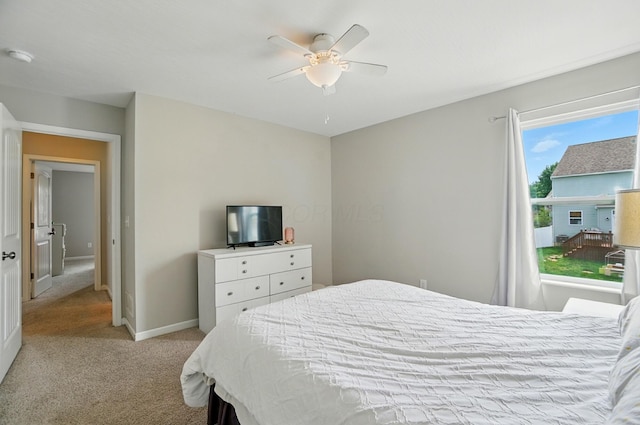 560 Green Forest Pl, Lithopolis, OH 43136 - bedroom featuring light colored carpet and ceiling fan