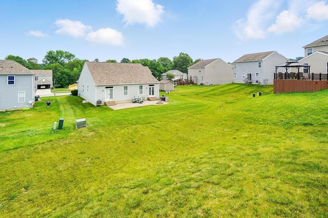 560 Green Forest Pl, Lithopolis, OH 43136 - view of green lawn featuring a gazebo, a residential view, entry steps, and a patio