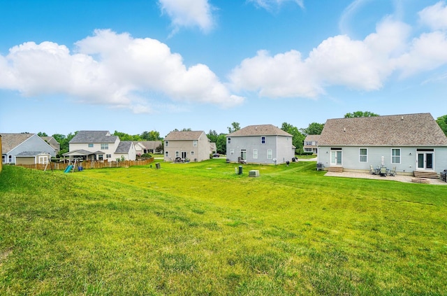 560 Green Forest Pl, Lithopolis, OH 43136 - view of yard with a patio area, french doors, a residential view, and entry steps