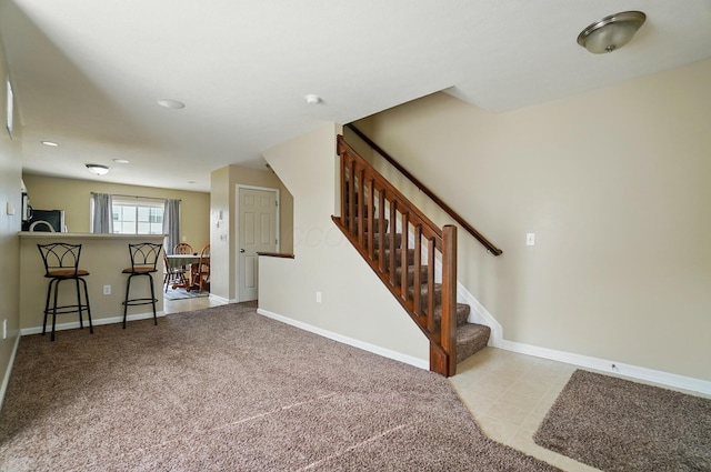 5629 Middle Falls St, Dublin, OH 43016 - living area with stairs and recessed lighting