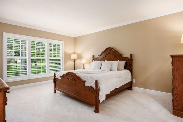 7908 Coldwater Dr, Powell, OH 43065 - bedroom with light carpet and crown molding