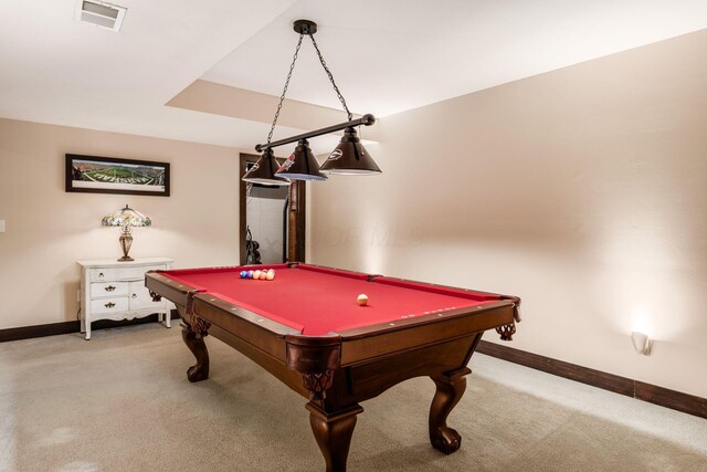 7908 Coldwater Dr, Powell, OH 43065 - game room with light colored carpet and pool table