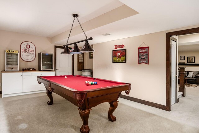 7908 Coldwater Dr, Powell, OH 43065 - rec room featuring light colored carpet and pool table