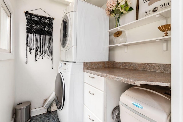 369 E Main St, Circleville, OH 43113 - washroom featuring stacked washing machine and dryer