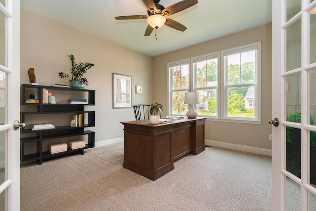 829 Pathlow Dr, Pickerington, OH 43147 - office featuring light colored carpet and a ceiling fan