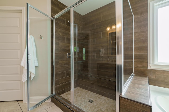 829 Pathlow Dr, Pickerington, OH 43147 - bathroom with tile patterned floors and a stall shower